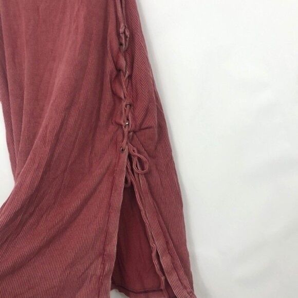 American Eagle Soft&Sexy Rib Lattice Sadie Tank Top Deep Pink Like New XS RM-A - Picture 5 of 6